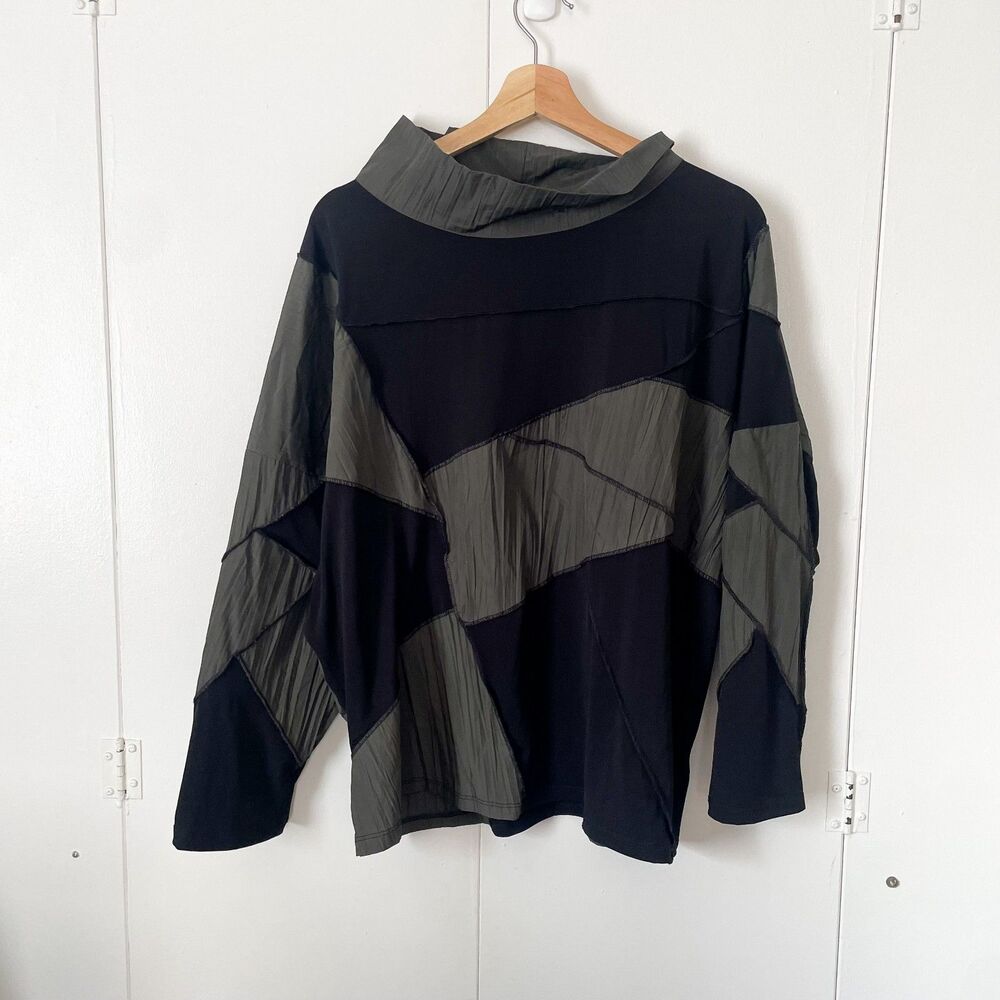 Kozan Lagenlook Art to Wear Windbreaker-Style Pullover Top Jacket, Sz Medium